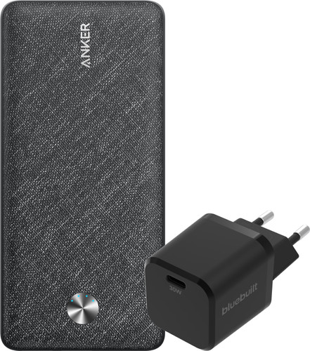 Anker Powerbank 20.000 mAh Quick Charge en Power Delivery Zwart + Oplader 30W Zwart Main Image