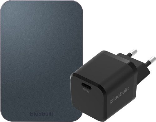 BlueBuilt Draadloze Powerbank met MagSafe Magneet 5.000 mAh + Oplader 30W Zwart Main Image