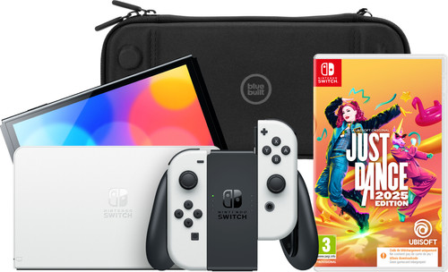 Nintendo Switch OLED Wit + Just Dance 2025 + BlueBuilt Beschermhoes Main Image