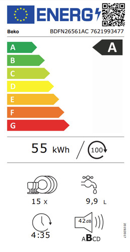 Beko BDFN26561AC CornerIntense energy label