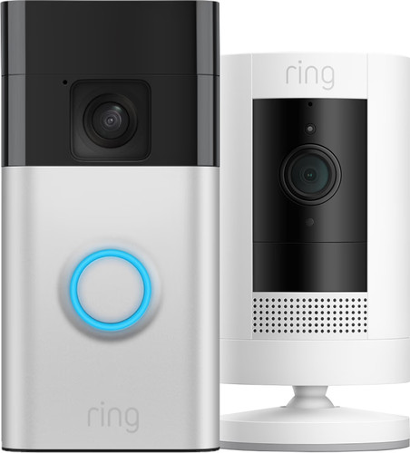 Ring Battery Video Doorbell Nikkel + Stick Up Cam Main Image