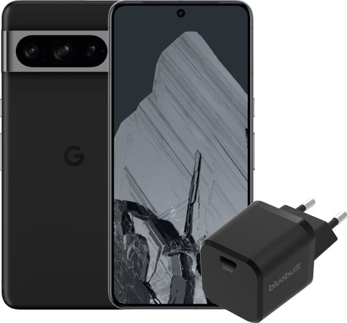 Google Pixel 8 Pro 256GB Zwart 5G + BlueBuilt Oplader met Usb C Poort 30W Zwart Main Image