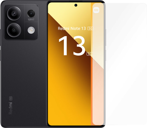 Redmi Note 13 256GB Zwart 5G + Just in Case Tempered Glass Screenprotector Main Image