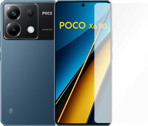 POCO X6 256GB Blauw 5G + Just in Case Tempered Glass Screenprotector Main Image