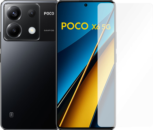 POCO X6 256GB Zwart 5G + Just in Case Tempered Glass Screenprotector Main Image