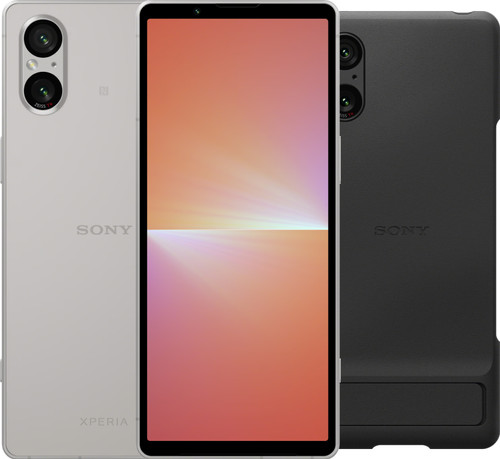 Sony Xperia 5V 128GB Zilver 5G + Sony Back Cover Zwart Met Standaard Main Image