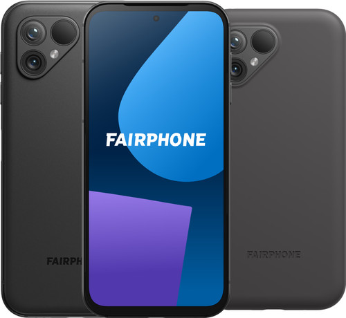 Fairphone 5 256GB Zwart 5G + Fairphone Protective Back Cover Zwart Main Image