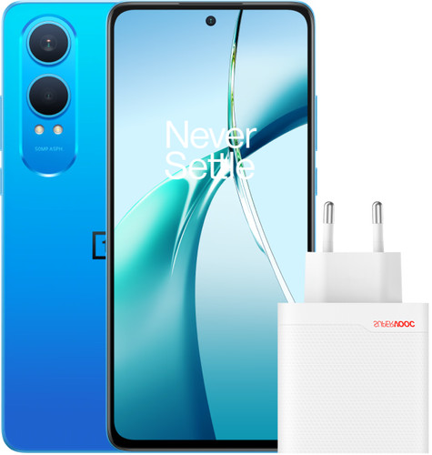 OnePlus Nord CE 4 Lite 256GB Blauw 5G + OnePlus Oplader 80W met 2 Poorten + Usb C kabel Main Image