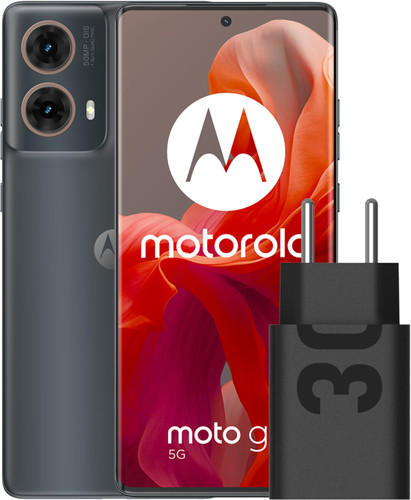 Motorola Moto G85 Blauw 5G + Motorola Oplader 30W Zwart + Usb C Kabel 1m Zwart Kunststof Main Image