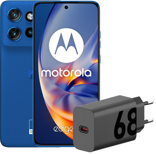 Motorola Edge 50 Neo 512GB Blauw 5G + Motorola Oplader 68W Zwart + Usb C Kabel 1m Zwart Main Image