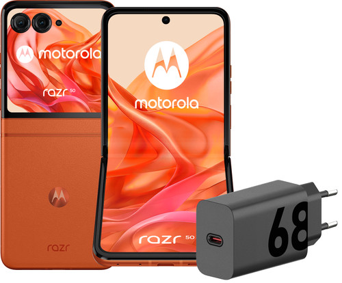 Motorola Razr 50 256GB Oranje 5G + Motorola Oplader 30W Zwart + Usb C Kabel 1m Zwart Main Image