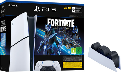 PlayStation 5 Slim Digital Edition + Fortnite Voucher + Oplaadstation Main Image