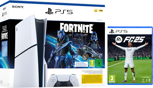 PlayStation 5 Slim Disc Edition + Fortnite Voucher + FC 25 Main Image