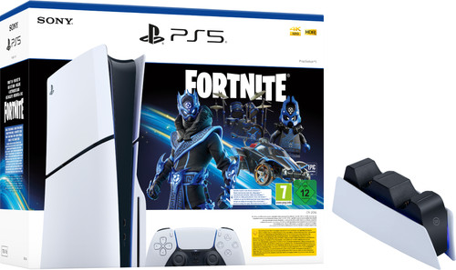 PlayStation 5 Slim Disc Edition + Fortnite Voucher + Oplaadstation Main Image