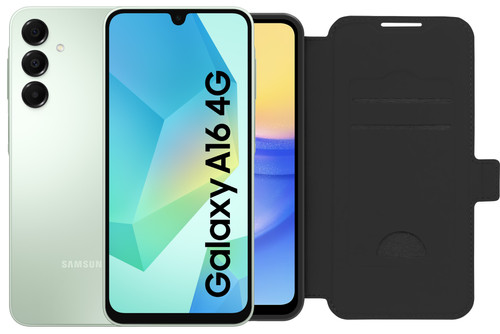 Samsung Galaxy A16 128GB Groen 4G + BlueBuilt Book Case Zwart Main Image