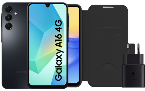 Samsung Galaxy A16 128GB Zwart 4G + Accessoirepakket Main Image