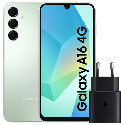 Samsung Galaxy A16 128GB Groen 4G + Samsung Oplader 25W Zwart Main Image