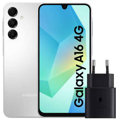 Samsung Galaxy A16 128GB Wit 4G + Samsung Oplader 25W Zwart Main Image