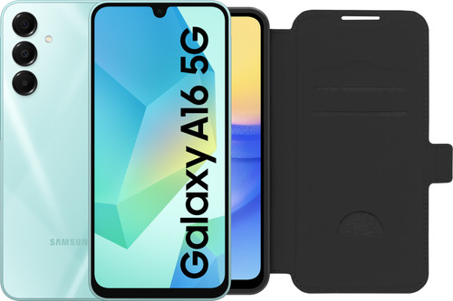 Samsung Galaxy A16 128GB Groen 5G + BlueBuilt Book Case Zwart Main Image