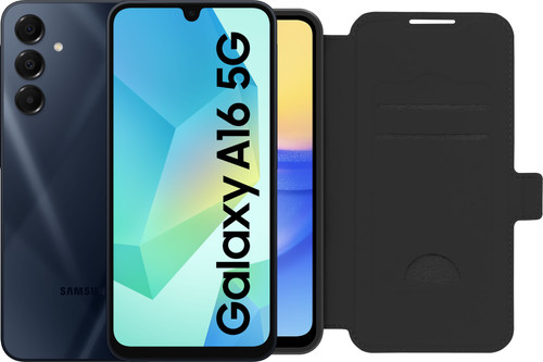 Samsung Galaxy A16 128GB Wit 5G + BlueBuilt Book Case Zwart Main Image