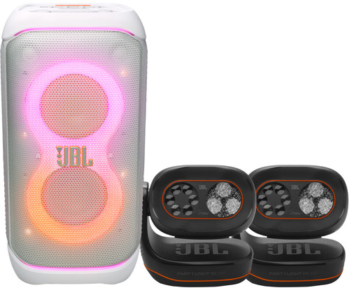 JBL Partybox 320 Wit + 2x JBL Partylight Beam Main Image