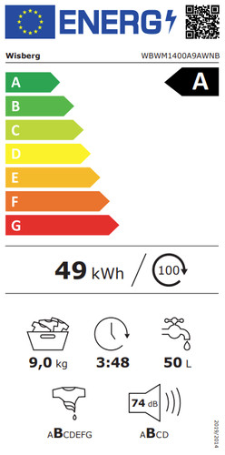 Wisberg WBWM1400A9AWNB SmartDose energielabel