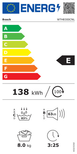 Bosch WTH8300CNL energy label