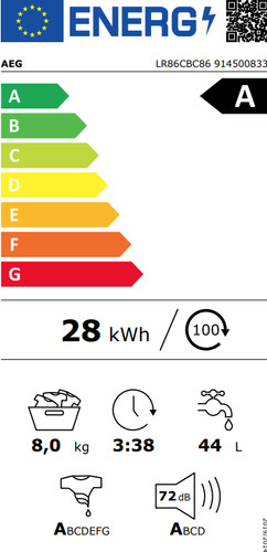 AEG LR86CBC86 PowerCare UniversalDose energielabel