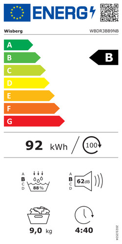 Wisberg WBDR3BB9NB CreaseControl energielabel