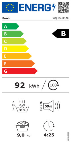 Bosch WQH246CLNL Iron Assist energielabel