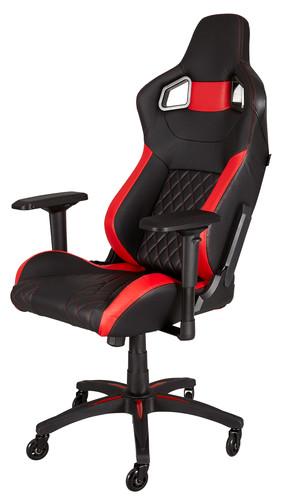 Corsair T1 Race Gaming Chair Zwart/ Rood rechterkant - Corsiar gaming stoel