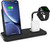 ZENS Wireless Charger 10W with Stand and AirPods Dock + Watch Stand Black