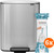 Brabantia Bo Pedal Bin 2x 30L Stainless Steel Fingerprint-Proof + Trash Bags (120 units)