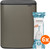 Brabantia Bo Touch Bin 2x 30L Platinum + Trash Bags (120 units)