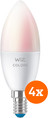 WiZ Smart Kaarslamp 4-pack - Gekleurd en Wit Licht - E14