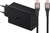 Samsung Oplader met 3 Usb Poorten 65W Zwart + Usb C Kabel Nylon Zwart 1,5m