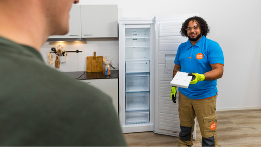 We deliver and install the freezer