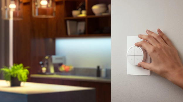 Hue tap dial op de muur