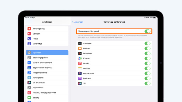 Ververs op achtergrond slider