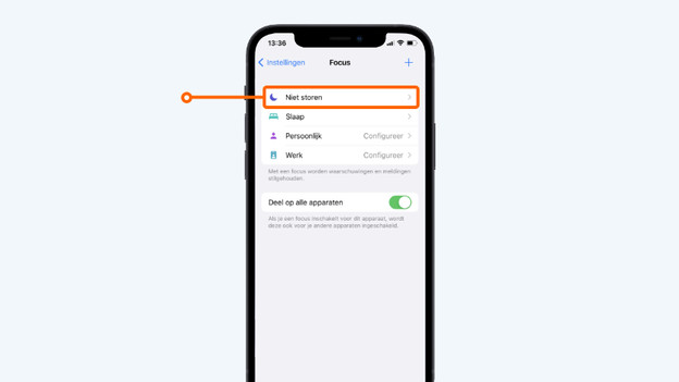 Tik op 'Niet storen'