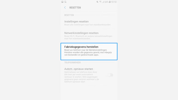 Fabrieksgegevens herstellen
