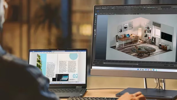 Edit images on the QHD screen of the AIO 5