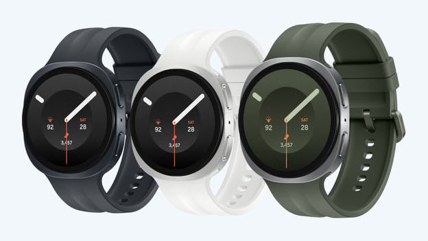 Watch 9: silver with a green strap