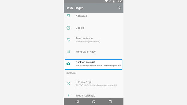 Motorola reset backup and reset