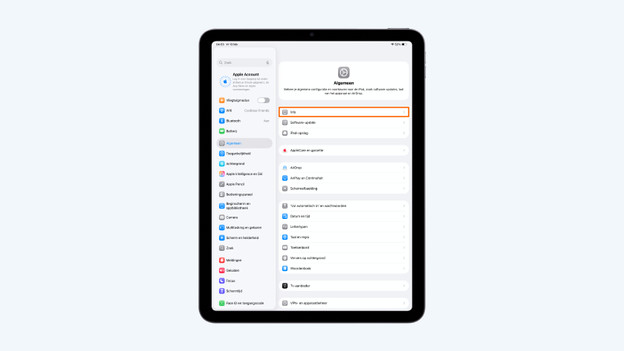 Info instellingen iPad