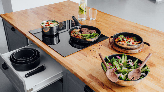 Tefal Ingenio pans on countertop