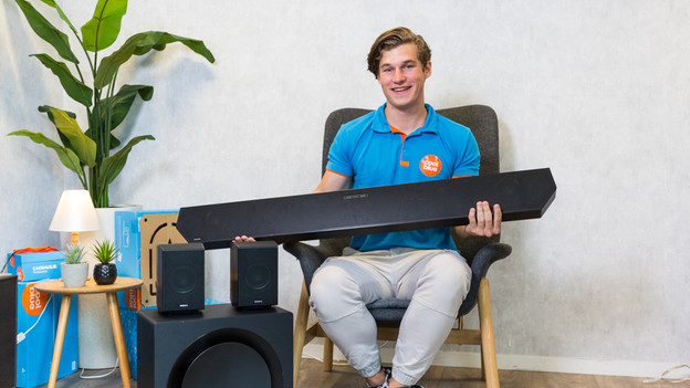 Soundbar in hands
