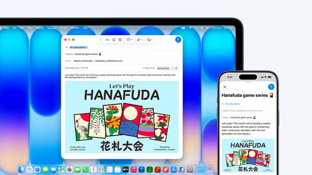 MacBook met een iPhone als webcam.