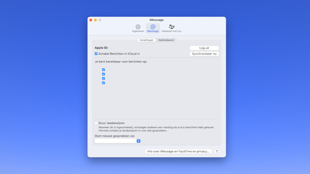iMessage log uit