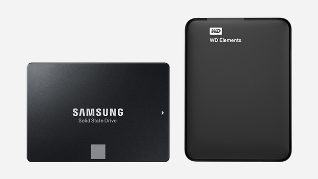 A Samsung SSD and WD hard drive.